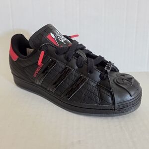 Adidas Star Wars Darth Vader Dark Side Superstars Size 4.5Y Black Red EUC FY0130